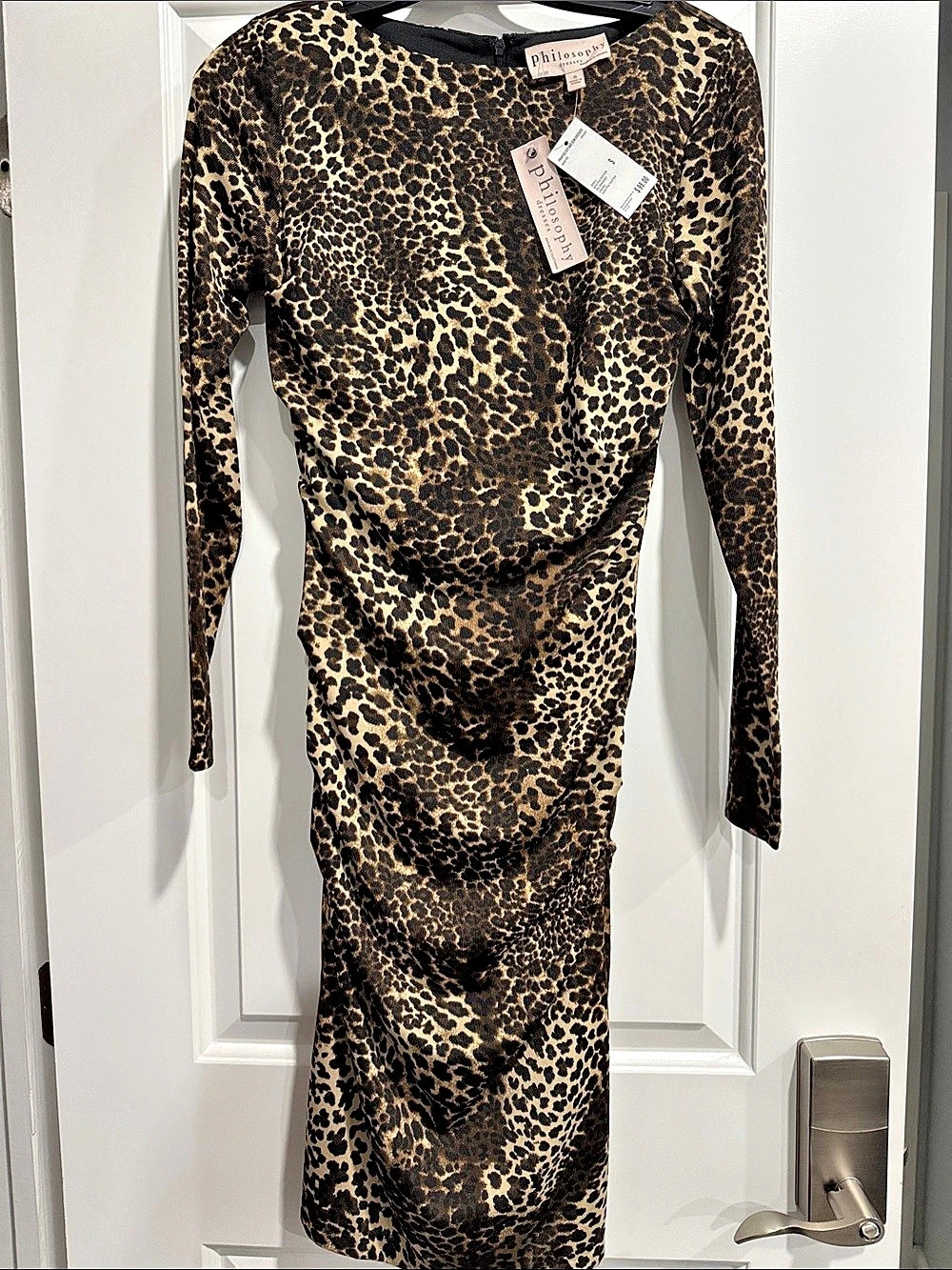 Philosophy Animal Print Ruched Maxi Dress Size Small NWT